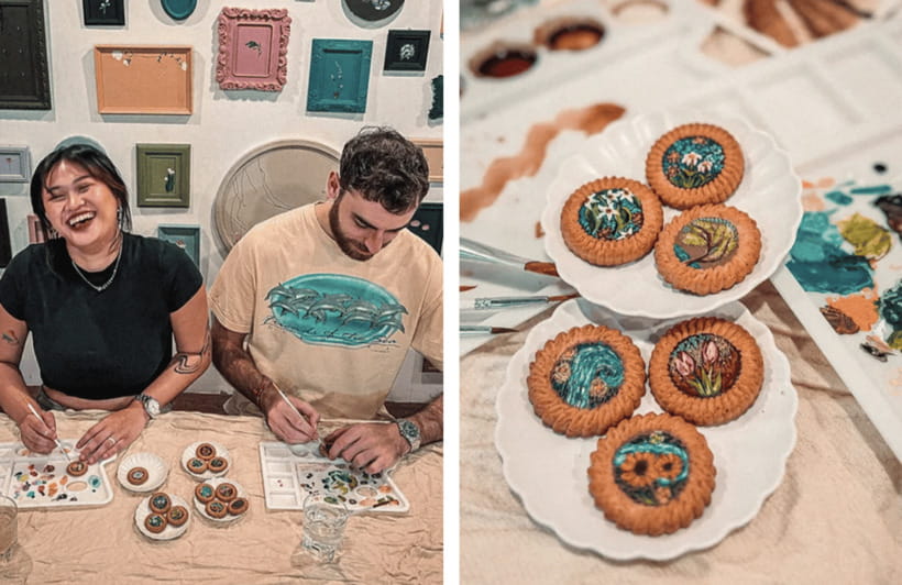 2-Hr Coffee and Biscuit Painting - Edible Paint - Price and Value: How $39 Turns Into Two Finished Creations
