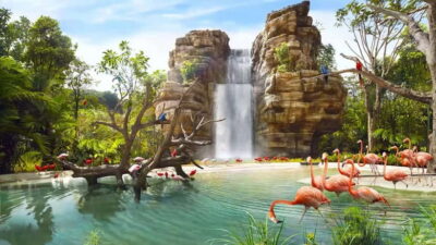 Singapore: Bird Paradise - The Penguin Swim Show: Underwater Kelp Forest and Rocky Beach