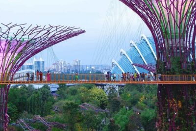Singapore OCBC Skyway Flower dome Cloud Forest Garden by the Bay - Flower Dome: cool glass-greenhouse time and nine themed gardens