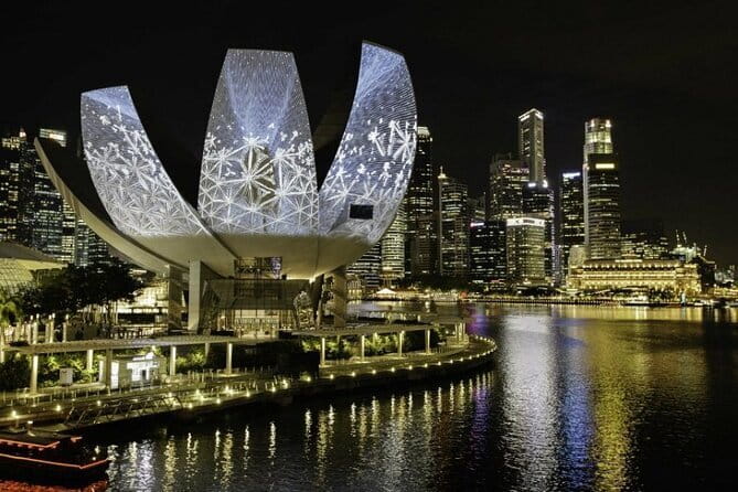 Singapore Private Night Cycling with Dinner - Marina East viewpoint: a nightscape you can’t easily reach alone
