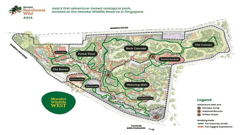 Singapore: Rainforest Wild Asia Entry Ticket - Exploring the 8 zones, from limestone karsts to cavern chambers