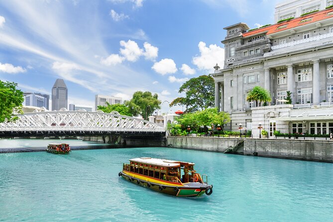 Singapore River Cruise, Night Garden Rhapsody & Spectra by CYT - Clarke Quay: riverside streets and restored shophouses